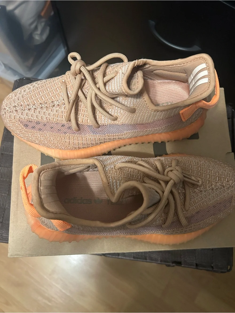 adidas Yeezy Boost 350 V2 — Clay with Bright Orange Accents